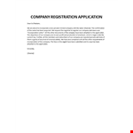 Template to Apply for Registration of Private Company example document template