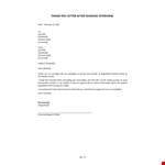 Thank You Letter After Nursing Interview example document template 