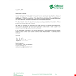 Important: Colonial Products Price Increase Letter - Alkyl Included example document template