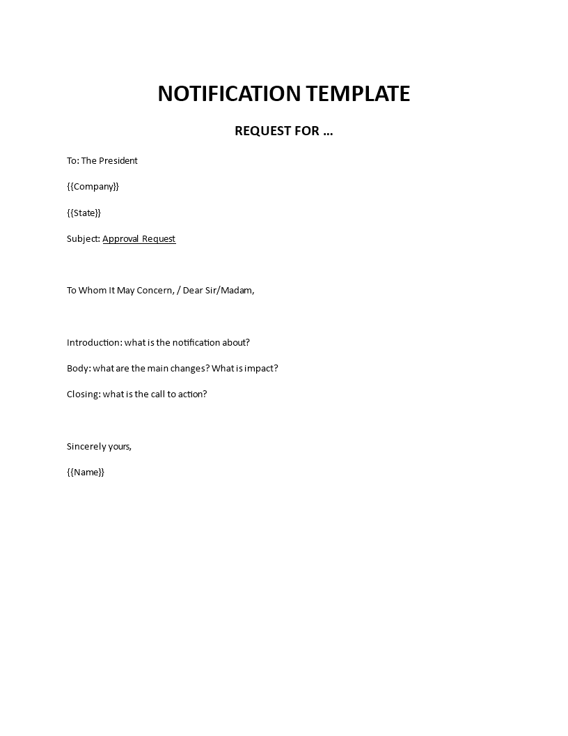 notification template example