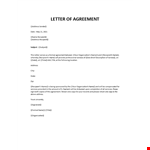 Letter of agreement example document template