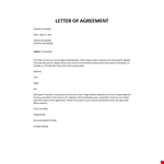 Letter of agreement example document template 