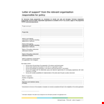 Get Relevant Policy Support: Letter of Support for Your Project example document template