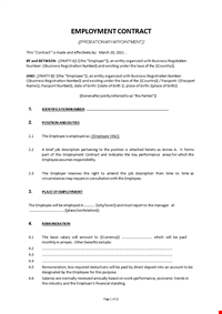 Employment Contract Template