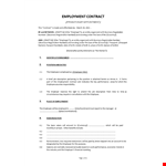 Employment Contract Template example document template