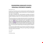 Engineering Graduate School Personal Statement example document template