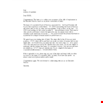 Congratulations Letter Template | Support and Appreciation example document template