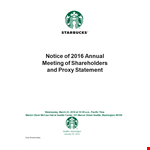 Corporate Annual Meeting Agenda - Compensation for Executive Committee and Board | Starbucks example document template