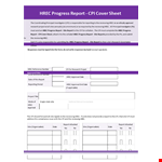 Performance Progress Report Cover Page Sheet example document template