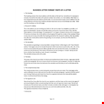 Business Letter Format example document template
