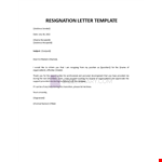 Resignation Letter Template example document template