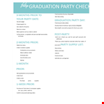 Graduation Party Checklist Template example document template