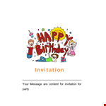 Happy Birthday Blank Ivitation Free Download example document template