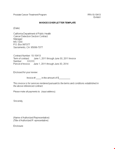 Sample Invoice Cover Letter Template