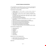Account Payable job description example document template