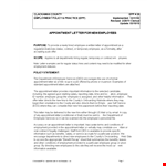 New Employee Letter example document template 