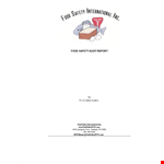 Food Safety Audit Report Template | Improve Safety and Compliance in Your Facility example document template