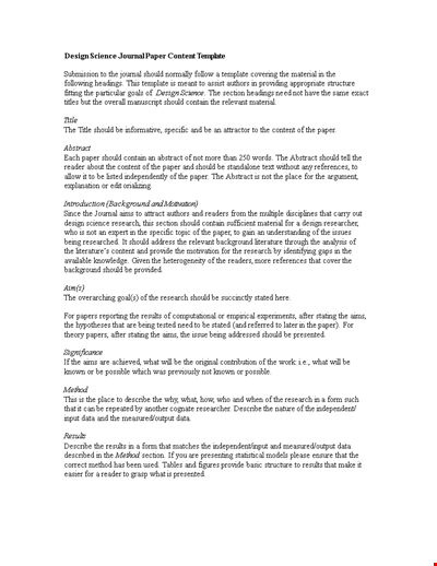 Science Journal Paper Template: Research, Paper, Should, Results