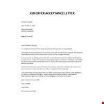 Job Offer Acceptance Letter sample example document template 