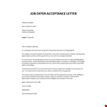 Job Offer Acceptance Letter sample example document template