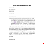 Employee Warning Letter Template example document template