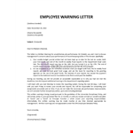 Employee Warning Letter Template example document template 