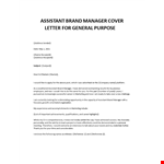 Assistant Brand Manager cover letter example document template