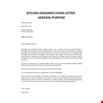 Kitchen Designer cover letter  example document template
