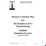 Manufacturing Business Continuity Plan Template | Business Functions, Recovery, Critical example document template