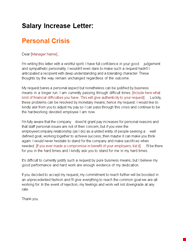 Request For Personal Salary Increase Letter Maximize Your Earnings In 