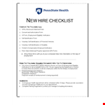 Complete New Hire Checklist for Efficient Onboarding | XYZ Company example document template