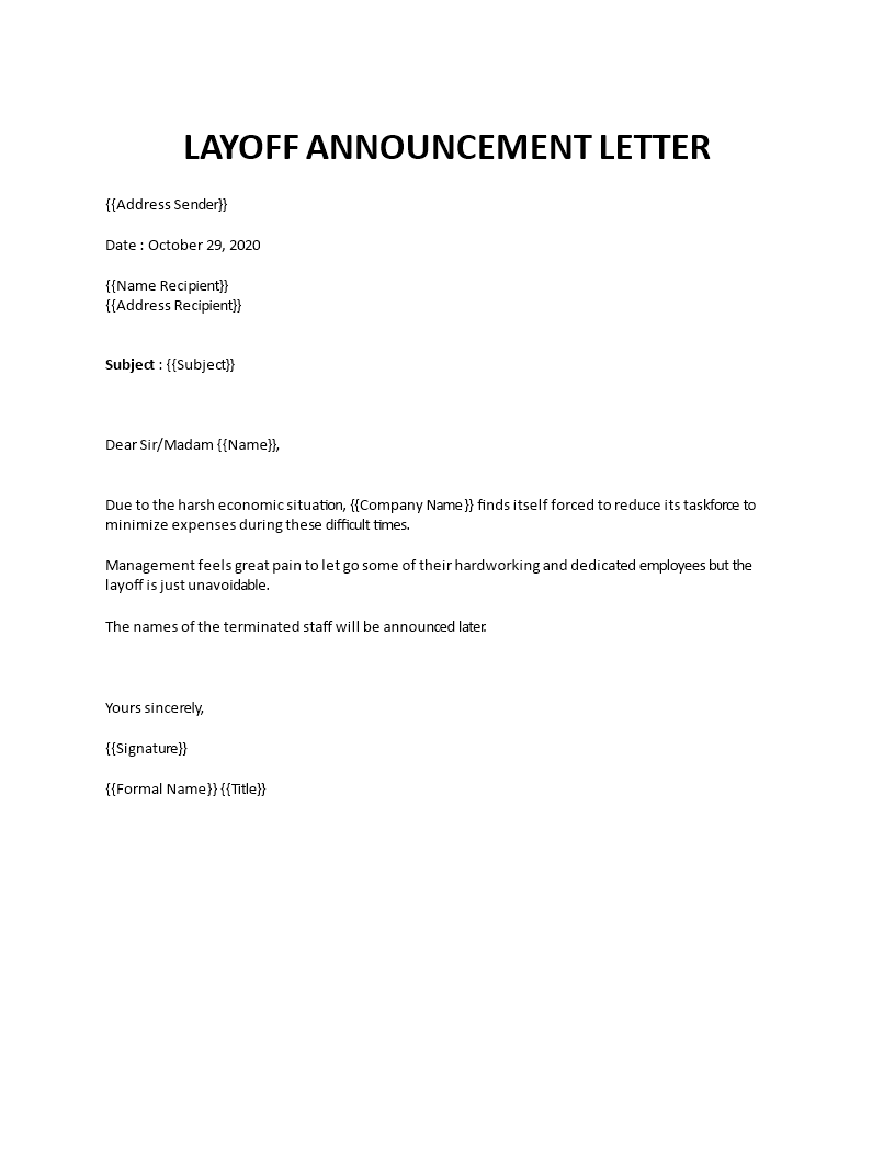 layoff email template