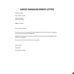 Layoff email example document template