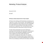 Marketing Product Analysis Template example document template