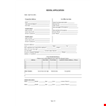 Rental Application Form example document template
