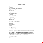 Employment Application Follow Up Letter example document template
