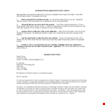 Graduate School Letter of Application Template | Cover Program & Counseling Application example document template