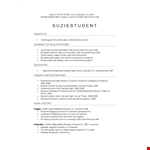 Printable Sample Student Resume Template example document template