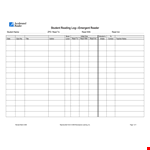 Free Reading Log Template for Students - Track Your Reading Progress example document template