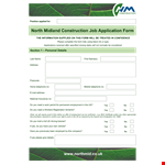 Construction Employee Application Form example document template