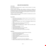 Data Entry Job Description example document template