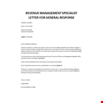 Revenue Cycle Specialist cover letter example document template 