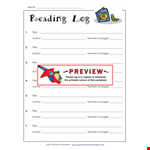 Reading Log Template - Track Your Reading Progress with this Easy-to-Use Template! example document template