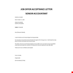 Job offer acceptance letter financial position example document template 