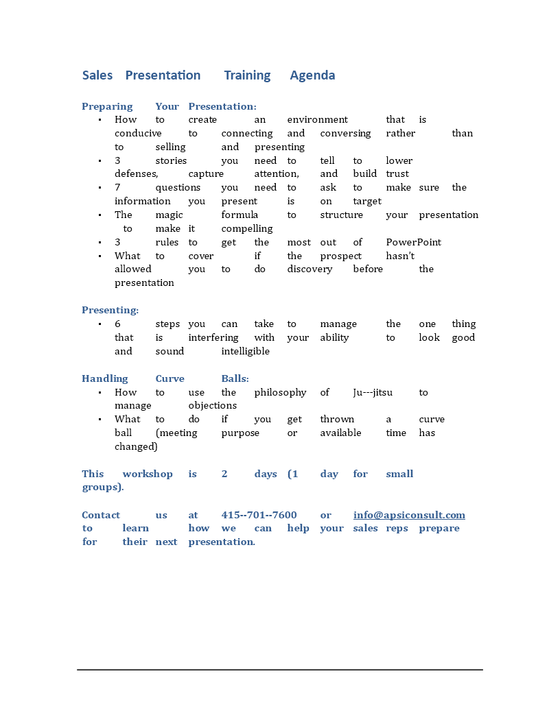 Sales Presentation Agenda sales-presentation-agenda