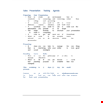 Sales Presentation Agenda example document template