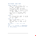 Sales Presentation Agenda example document template 