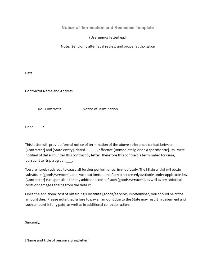End Of Contract Notice Letter Termination Contractor Additional end-of-contract-notice-letter-termination-contractor-additional