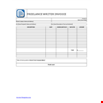 Freelance Work Receipt example document template