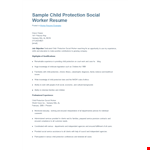Social Work Resume For Child Protection example document template